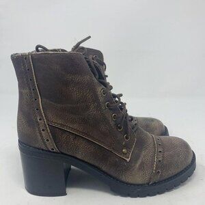 Women's Refresh Transit Combat/Hiking Boots Style lace up Lined Ankle Size 5.5